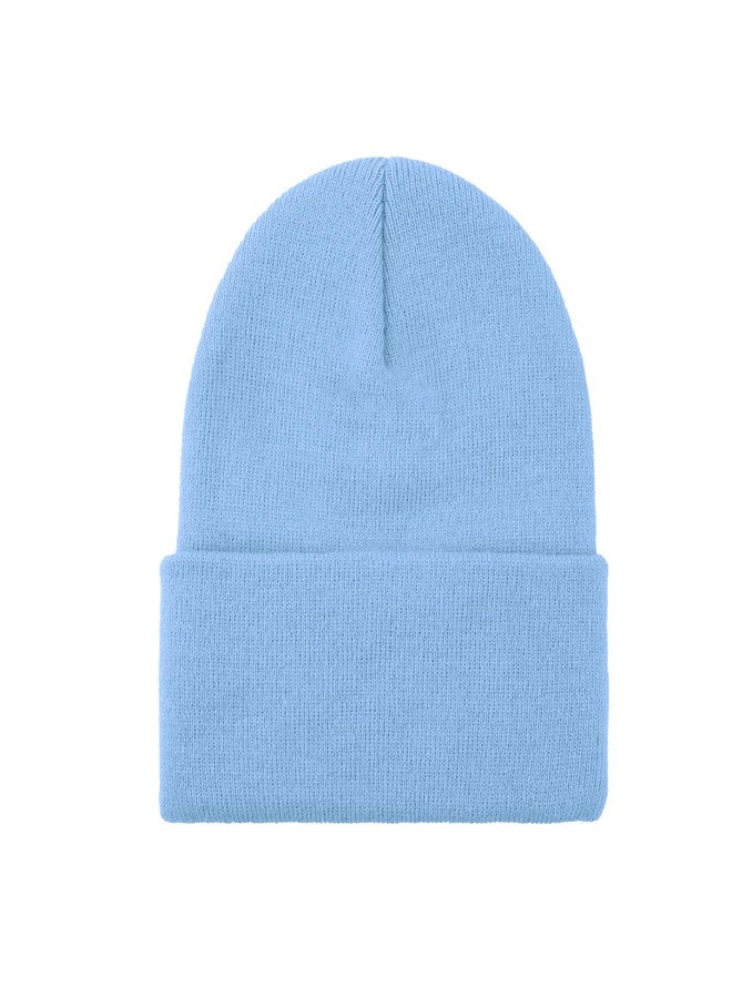 QPIXVB Light Blue Beanie - Women's & Men's Knit Winter Hats - Hunting & Running Gift for Dad - Image 1